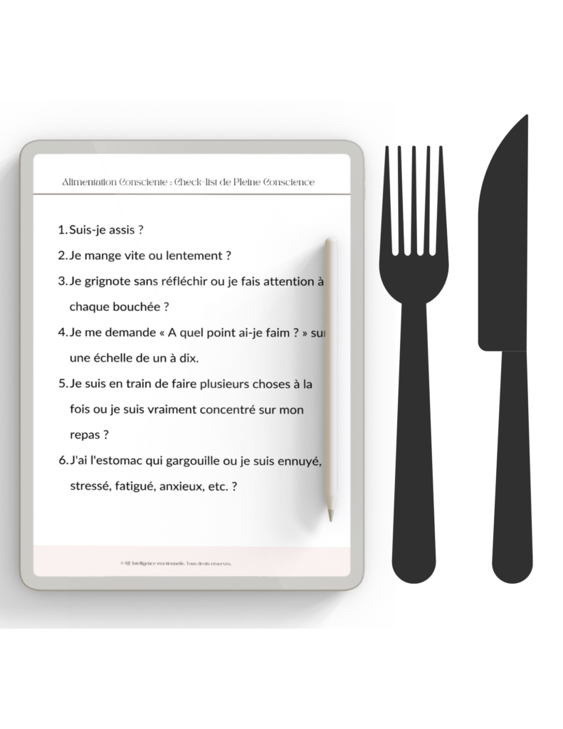 Alimentation Consciente : Check-list de Pleine Conscience