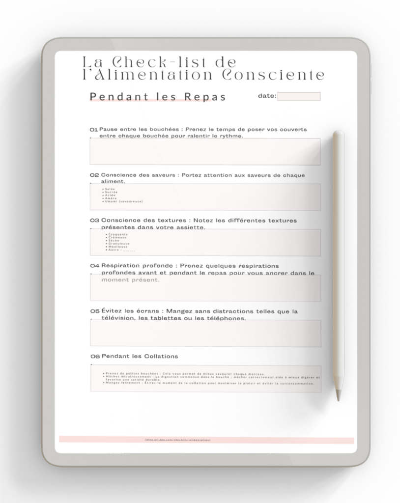 La Check-list de l’Alimentation Consciente : Une Approche Scientifique pour Manger en Pleine Conscience