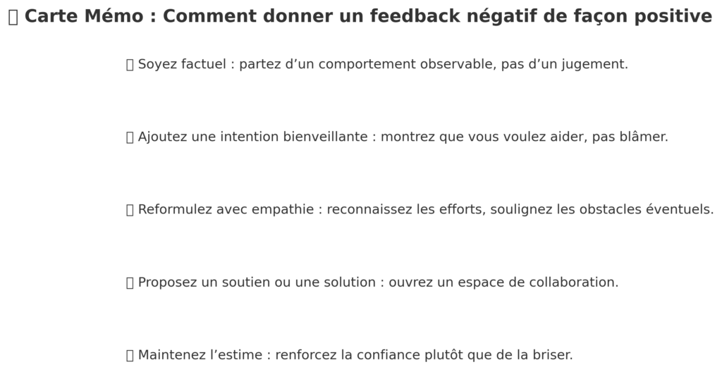 Comment donner un feedback négatif… de façon positive